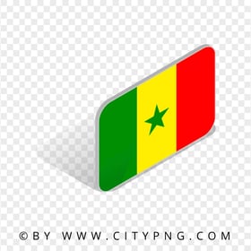 Senegal Isometric 3D Flag Icon Image PNG
