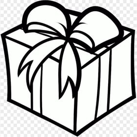 Black & White Drawing Gift Box Icon