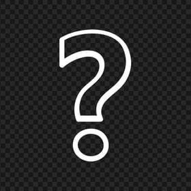 Outline White Question Mark Symbol Icon PNG