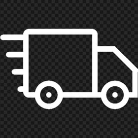 HD Courier Delivery Freight White Truck Icon Transparent PNG