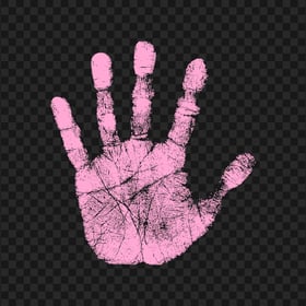 HD Pink Real Single Left Hand Print PNG