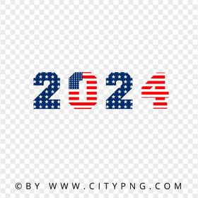 2024 USA American Flag Style HD Transparent Background