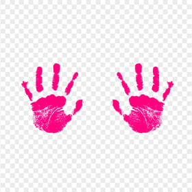 HD Pink Two Realistic Handprint PNG