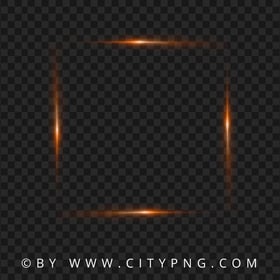 Golden Glare Glowing Light Neon Square Frame HD PNG