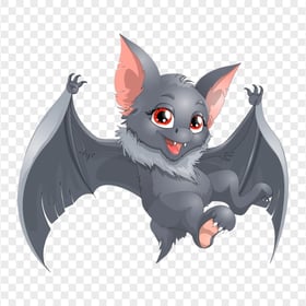 Baby Cute Gray Cartoon Bat Illustration
