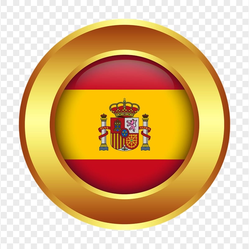 Spain Flag Round Framed Icon Badge PNG