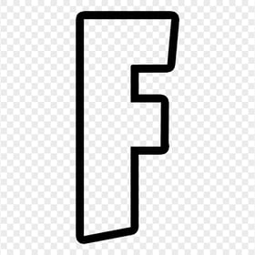 HD F Fortnite Black Outline Logo Letter PNG