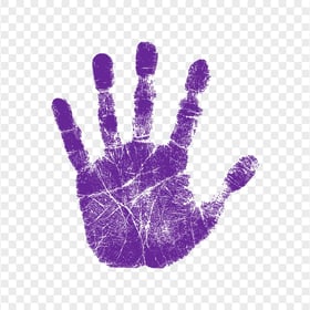 HD Purple Real Single Left Hand Print PNG