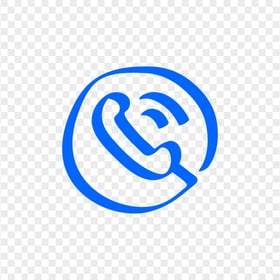 HD Blue Hand Draw Round Circle Phone Icon Transparent PNG