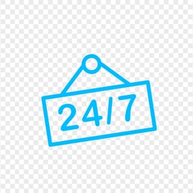 24/7 Blue Logo Sign Icon PNG