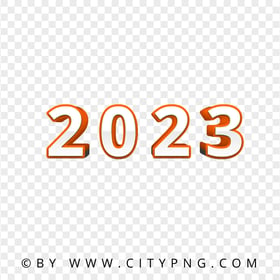 2023 Orange & White 3D Text Logo FREE PNG