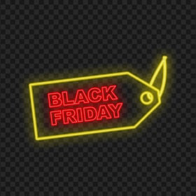 HD Beautiful Black Friday Tag Red & Yellow Neon PNG