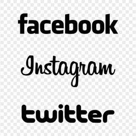 HD Facebook Instagram Twitter Black Vertical Logos PNG