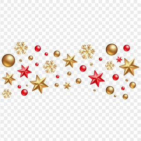 HD Snowflakes, Stars & Balls Christmas Pattern PNG