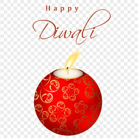 Download Happy Diwali Red Tealight Candle PNG