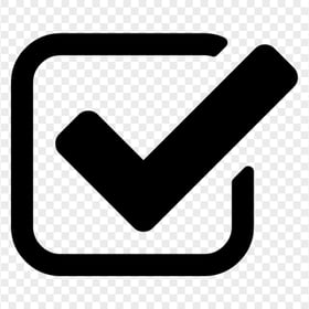 Check Mark In Box Black Icon FREE PNG