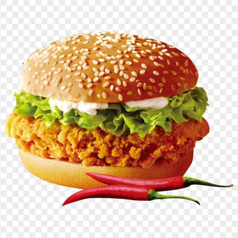 HD Spicy KFC Chicken Burger Hamburger PNG