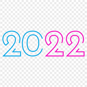 HD 2022 Creative Pink & Blue Text PNG
