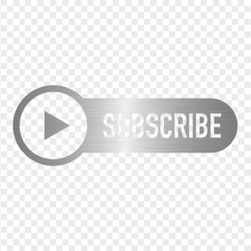 HD Silver Metal Youtube Subscribe Button Logo PNG