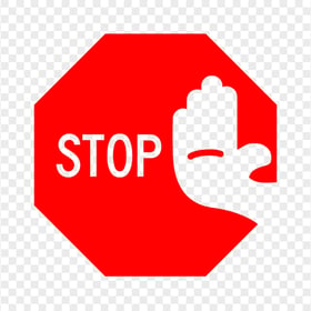 HD Outline Stop Word & Outline Hand On Red Stop Sign PNG