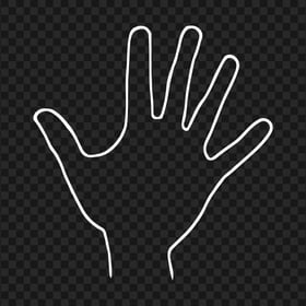 Outline Line White Open Right Hand PNG Image