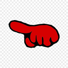 HD Red Among Us Character Finger Hand Pointing Left PNG