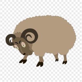Brown Cartoon Sheep With Wool Clipart