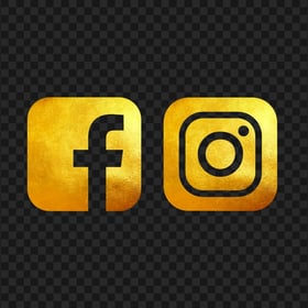 HD Gold Facebook Instagram Square Logos Icons PNG