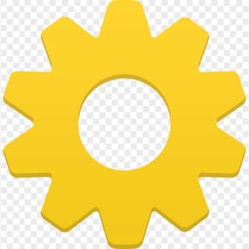Cog Gear Yellow Vector Icon PNG
