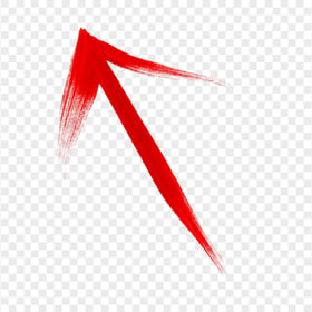 Arrow Brush Stroke Top Up Left Red Color PNG