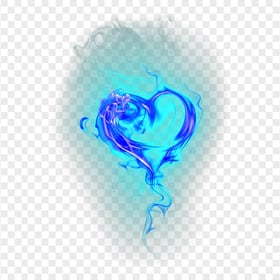 Heart Burning Love Romance Blue Fire Illustration