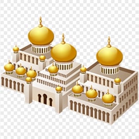 3D Masjid Isometric Icon Arabic Illustration
