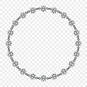 Black Geometric Abstract Circle Frame PNG
