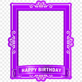 HD Purple Happy Birthday Poster Frame PNG