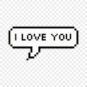 HD I Love You Bubble Text Message PNG
