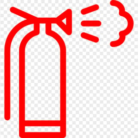 Red Outline Fire Extinguishers Icon PNG