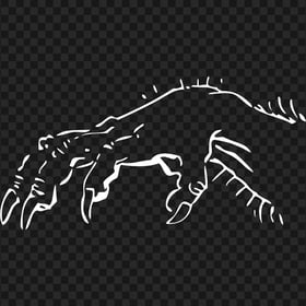 White Monster Hand Claw Silhouette