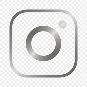 HD Silver Metal Outline Square Instagram IG Logo Icon PNG