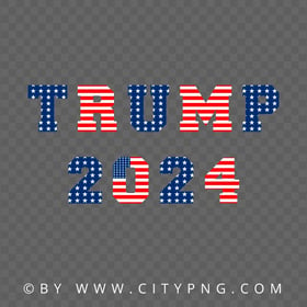 Trump 2024 Sign American Flag Style HD PNG