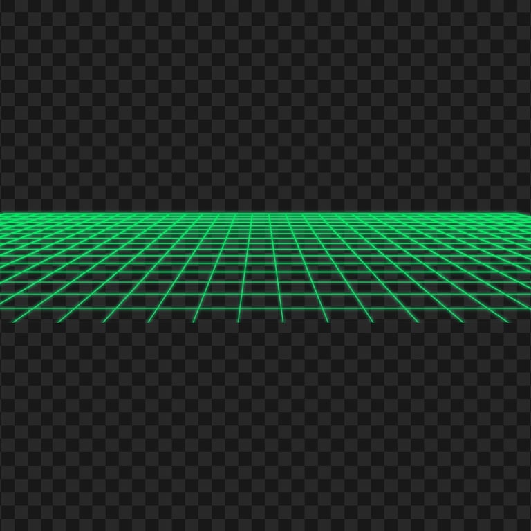 Download Green Neon Grid 80s PNG