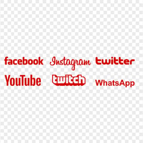 HD Social Media Red Logos PNG