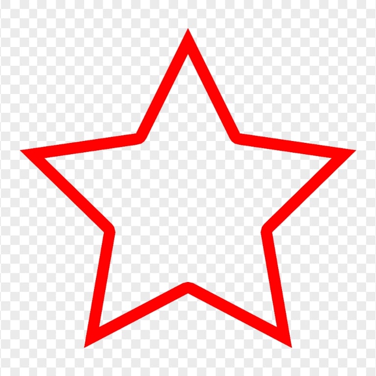 HD Outline Red Star Transparent PNG