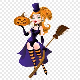 HD Beautiful Halloween Standing Witch Illustration Cartoon PNG
