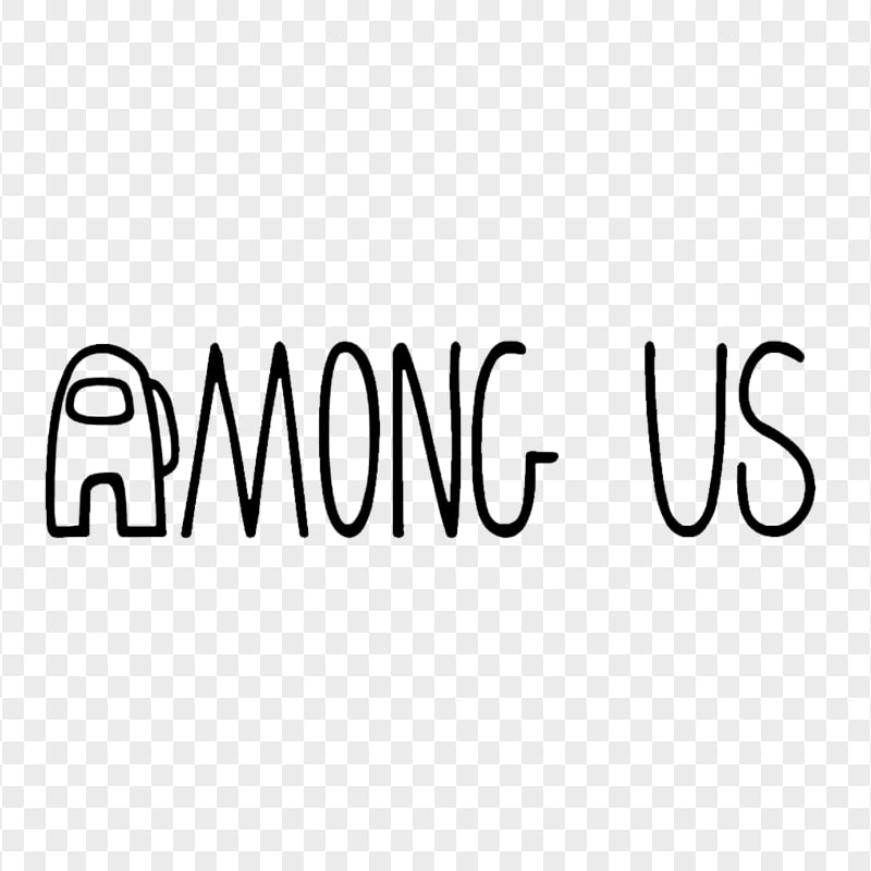 HD Black Among Us Outline Word Text Logo PNG Citypng