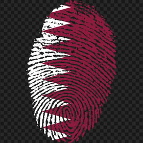 HD Qatar Flag Fingerprint Transparent PNG