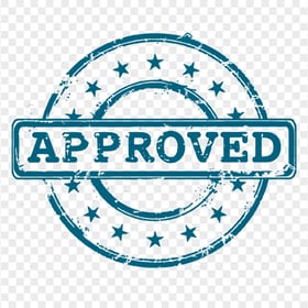 HD Blue Round Approved Stamp PNG