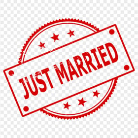 HD Just Married Round Stamp Transparent PNG