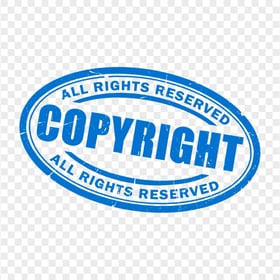 Copyright All Rights Reserved Blue Stamp HD PNG