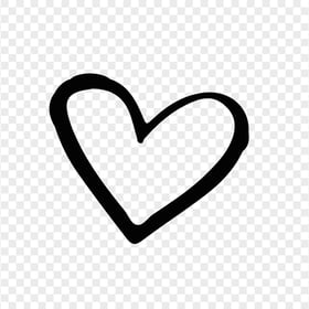 HD Black Outline Hand Drawn Heart PNG