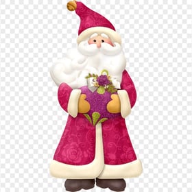 Christmas Santa Pink Suit Cartoon Character HD PNG